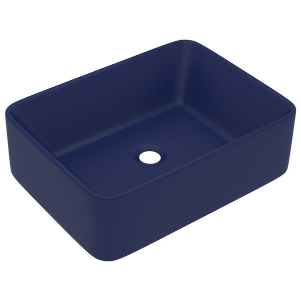 vidaXL Lavat&oacute;rio luxuoso 41x30x12 cm cer&acirc;mica azul-escuro mate
