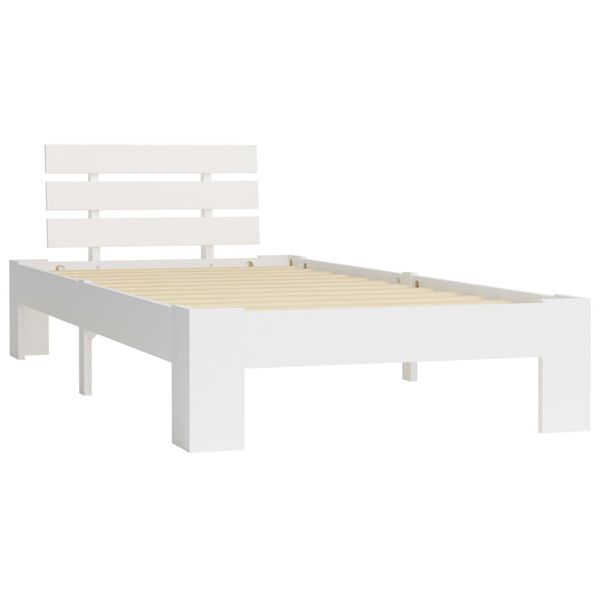 vidaXL Estrutura de cama 100x200 cm pinho maciço branco
