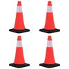 vidaXL Cones de sinaliza&ccedil;&atilde;o refletores com bases pesadas 4 pcs 50 cm