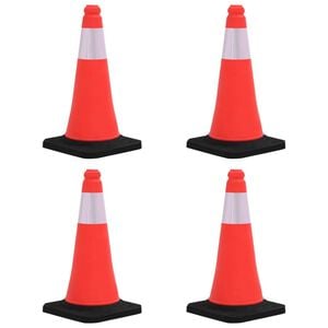 vidaXL Cones de sinaliza&ccedil;&atilde;o refletores com bases pesadas 4 pcs 50 cm