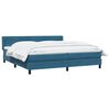 vidaXL Cama com molas/colch&atilde;o 180x210 cm veludo azul-escuro