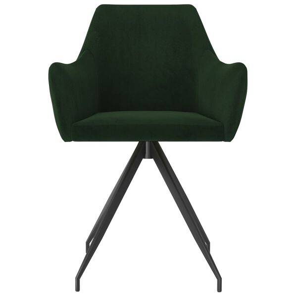 vidaXL Cadeiras de jantar 2 pcs veludo verde-escuro
