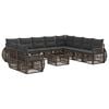 vidaXL Conjunto de Sof&aacute; de Jardim 11 pcs Cinza e Cinza Escuro vime PE
