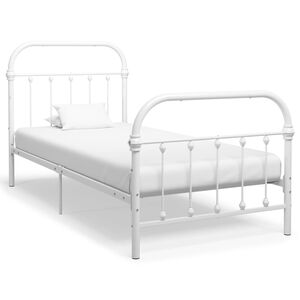 vidaXL Estrutura de cama 100x200 cm metal branco