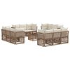 vidaXL Conjunto de Sof&aacute; de Jardim 13 unid. Bege vime PE