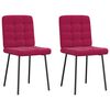 vidaXL Cadeiras de jantar 2 pcs veludo vermelho tinto