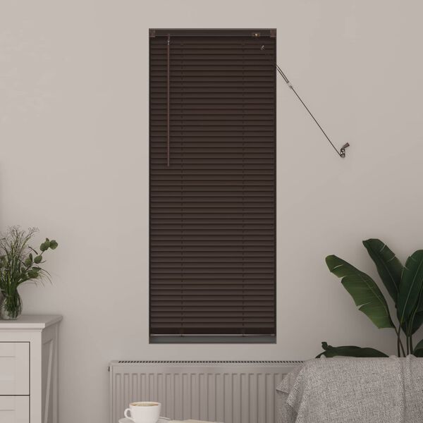 vidaXL Cortina Veneziana Marrom Escuro com Padr&atilde;o 150 x 60 cm PVC