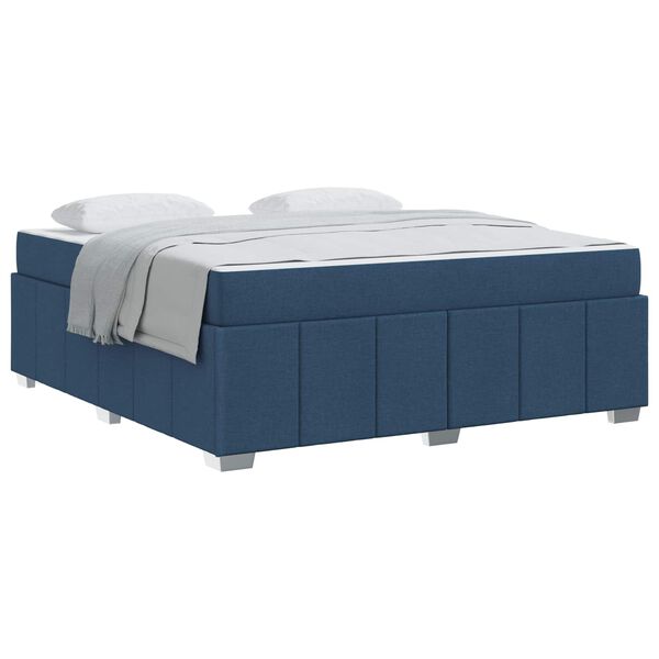 vidaXL Estrutura da Cama com colchão Azul 180 x 200 cm tecido