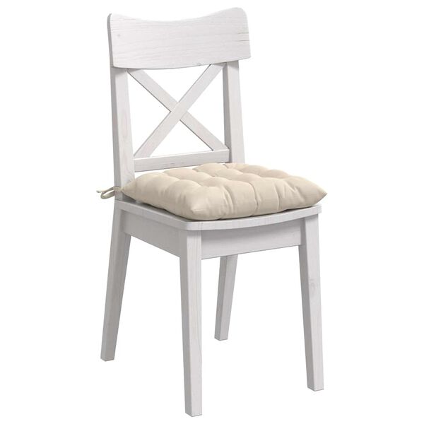 vidaXL Almofadas de Assento 4 pcs Bege 40 x 40 x 6 cm Microfibra