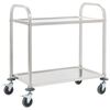 vidaXL Carrinho de cozinha de 2 n&iacute;veis 96,5x55x90 cm a&ccedil;o inoxid&aacute;vel