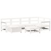 vidaXL 7 pcs conjunto de sof&aacute;s para jardim pinho maci&ccedil;o branco
