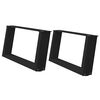 vidaXL Pés para mesa de centro em formato de U, 2 peças, preto, 60x(30-31) cm, aço