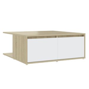 vidaXL Mesa de centro derivados de madeira branco e carvalho sonoma