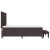 vidaXL Cama Box com colch&atilde;o Marrom Escuro 140 x 200 cm tecido