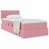 vidaXL Cama com Armazenamento com colch&atilde;o Rosa 100 x 200 cm Veludo
