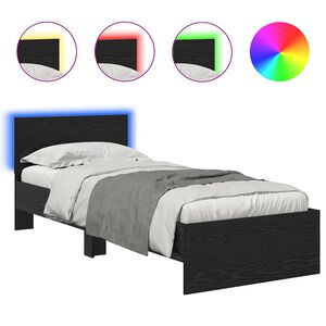 vidaXL Estrutura da Cama Carvalho Preto 75 x 190 cm Madeira processada