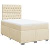vidaXL Cama boxspring com colch&atilde;o 120x190 cm tecido cor creme