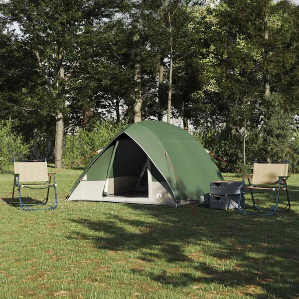 vidaXL Barraca de Camping com telhado Verde 275 x 230 x 140 cm tafet&aacute;