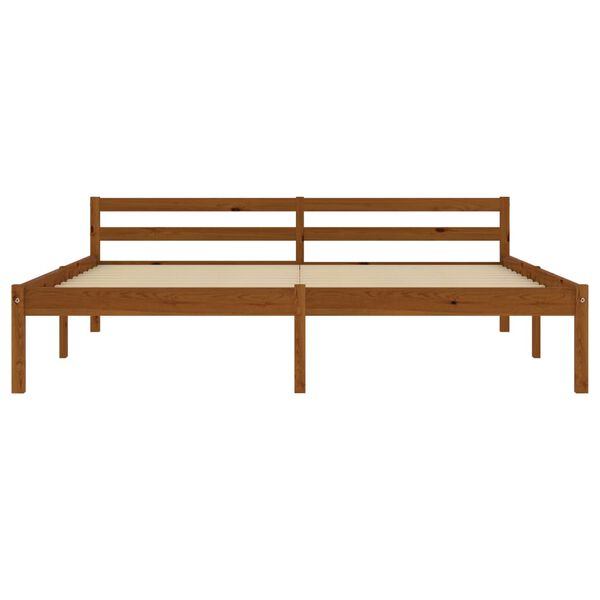 vidaXL Estrutura cama c/ 4 gavetas 160x200cm pinho maci&ccedil;o castanho mel