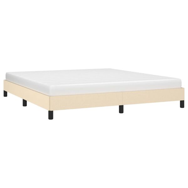 vidaXL Estrutura de cama sem colch&atilde;o 160x200 cm tecido cor creme