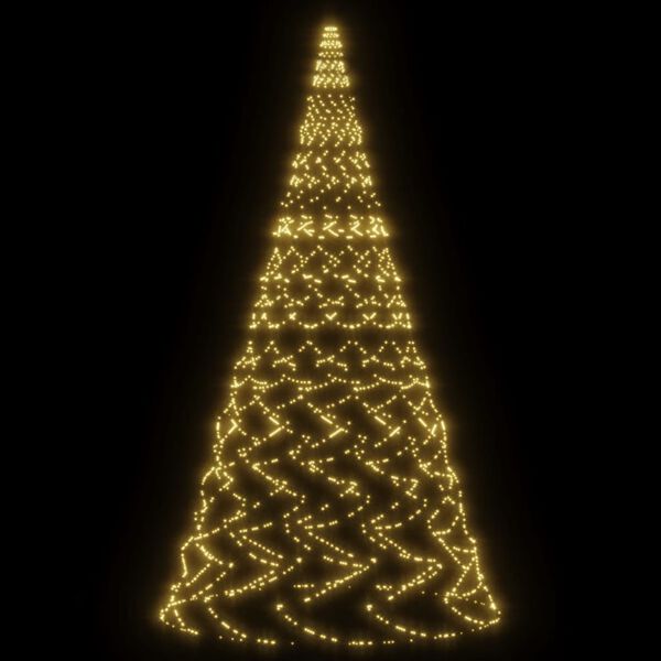 vidaXL &Aacute;rvore de Natal mastro de bandeira 3000LEDs 800cm branco quente