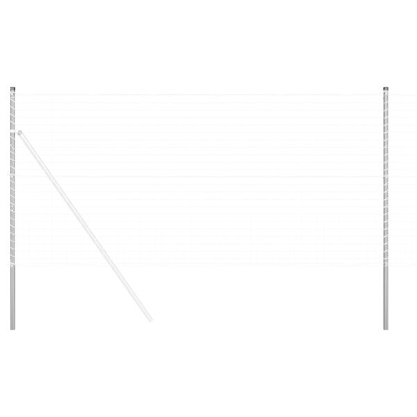 vidaXL Poste de Cerca 2 pcs Prateado A&ccedil;o com Revestimento em P&oacute;