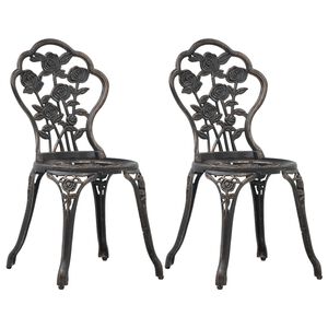 vidaXL Cadeiras de bistr&ocirc; 2 pcs alum&iacute;nio fundido bronze