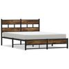 vidaXL Estrutura de cama sem colch&atilde;o 150x200 cm metal carvalho fumado