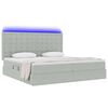 vidaXL Cama com arruma&ccedil;&atilde;o e LED Cinzento-claro 200 x 200 cm Veludo
