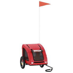 vidaXL Reboque bicicleta animais tecido oxford/ferro vermelho