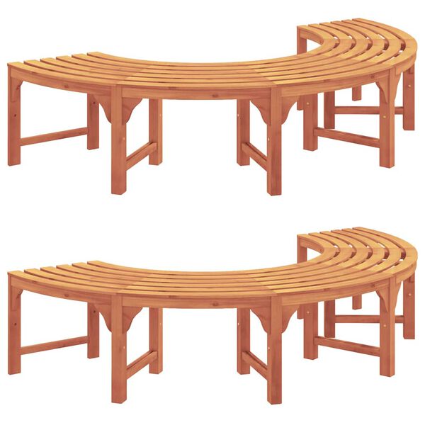 vidaXL Banco de &Aacute;rvore 2 pcs Castanho 160 x 160 x 45cm