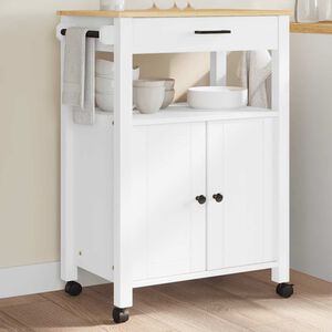 vidaXL Carrinho de cozinha MONZA 60x40x88,5 cm madeira de pinho maci&ccedil;a