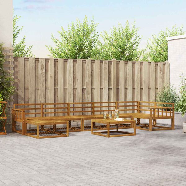 vidaXL Conjunto de Sof&aacute;s para Exterior 8 pcs Natural