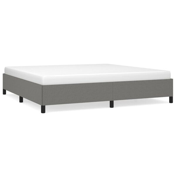 vidaXL Estrutura de cama sem colchão 200x200 cm tecido cinzento-escuro