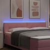 vidaXL Cabeceira LED com luzes de tira LED Rosa 180 cm Poli&eacute;ster