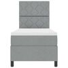 vidaXL Cama Box com colch&atilde;o com led Cinzento-claro 80 x 200 cm tecido