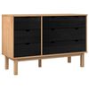 vidaXL Gabinete de Gavetas com gaveta OTTA Preto 111 x 43 x 73,5 cm