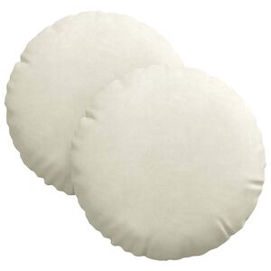 vidaXL Almofadas de Assento 2 unid. Veludo Creme &Oslash;30 x 13 cm