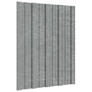 vidaXL Painel de telhado 36 pcs Prateado 60 x 45 cm A&ccedil;o galvanizado