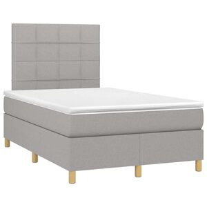 vidaXL Cama boxspring com colch&atilde;o 120x190 cm tecido cinzento-claro