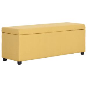 vidaXL Banco c/ compartimento de arrumação 116 cm poliéster amarelo