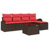 vidaXL Conjunto de Sof&aacute; de Jardim Castanho vime PE