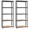 vidaXL Estante 5 prateleiras 2 pcs madeira processada/a&ccedil;o antracite