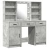 vidaXL Conjunto de Mesa de Maquiagem com LED 3 unid. Cinzento