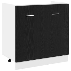 vidaXL Arm&aacute;rio inferior para lavat&oacute;rio Carvalho preto 80x46x81,5 cm Madeira prensada
