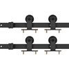 vidaXL Kits de ferragens para porta deslizante 2 pcs 183 cm a&ccedil;o preto