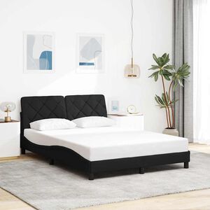 vidaXL Estrutura de cama sem colch&atilde;o 120x200 cm tecido preto