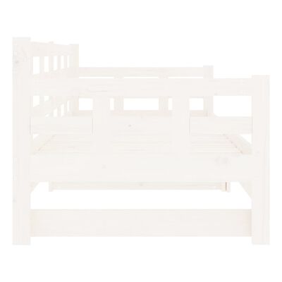 vidaXL Estrutura sofá-cama de puxar pinho maciço branco 2x(90x190) cm