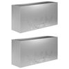 vidaXL Vaso de Jardim 2 unid. Prateado 100 x 20 x 49 cm
