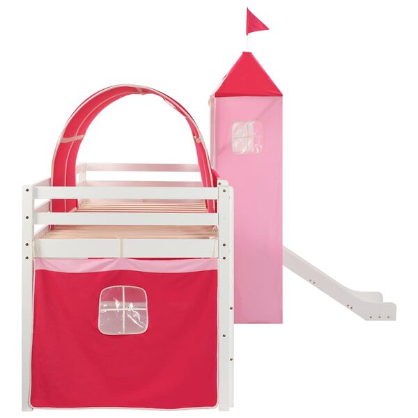 vidaXL Estrutura cama infantil c/ escorrega e escada pinho 208x230cm